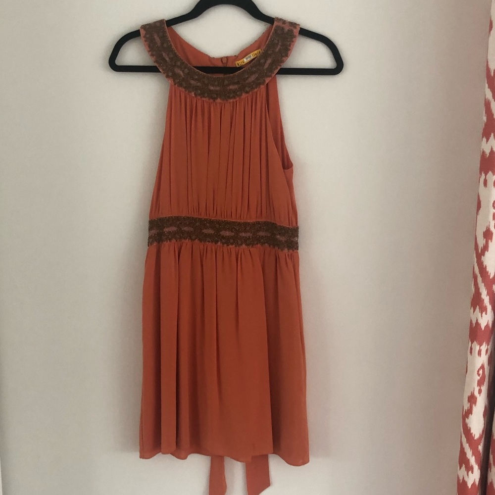 Alice + Olivia Burnt Orange with Sequin Dress